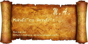 Mahács Arnót névjegykártya